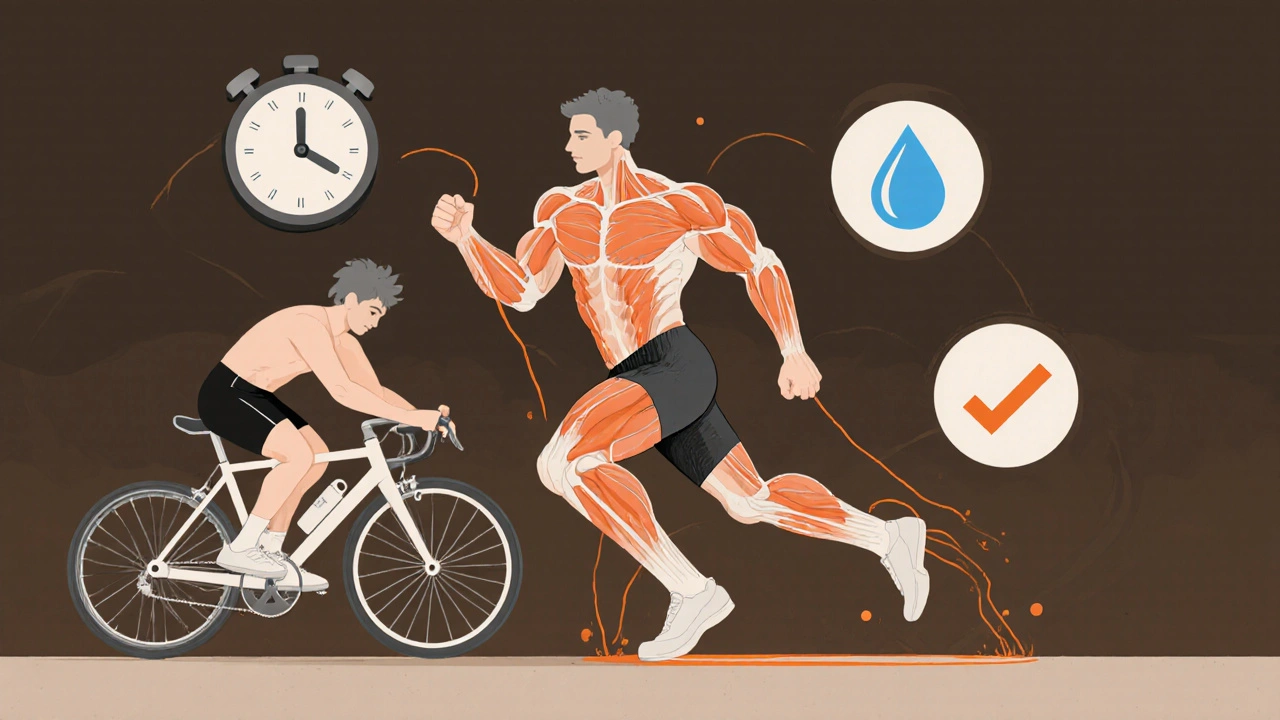 Abstract body illustration showing muscle tension being released during athletic recovery.